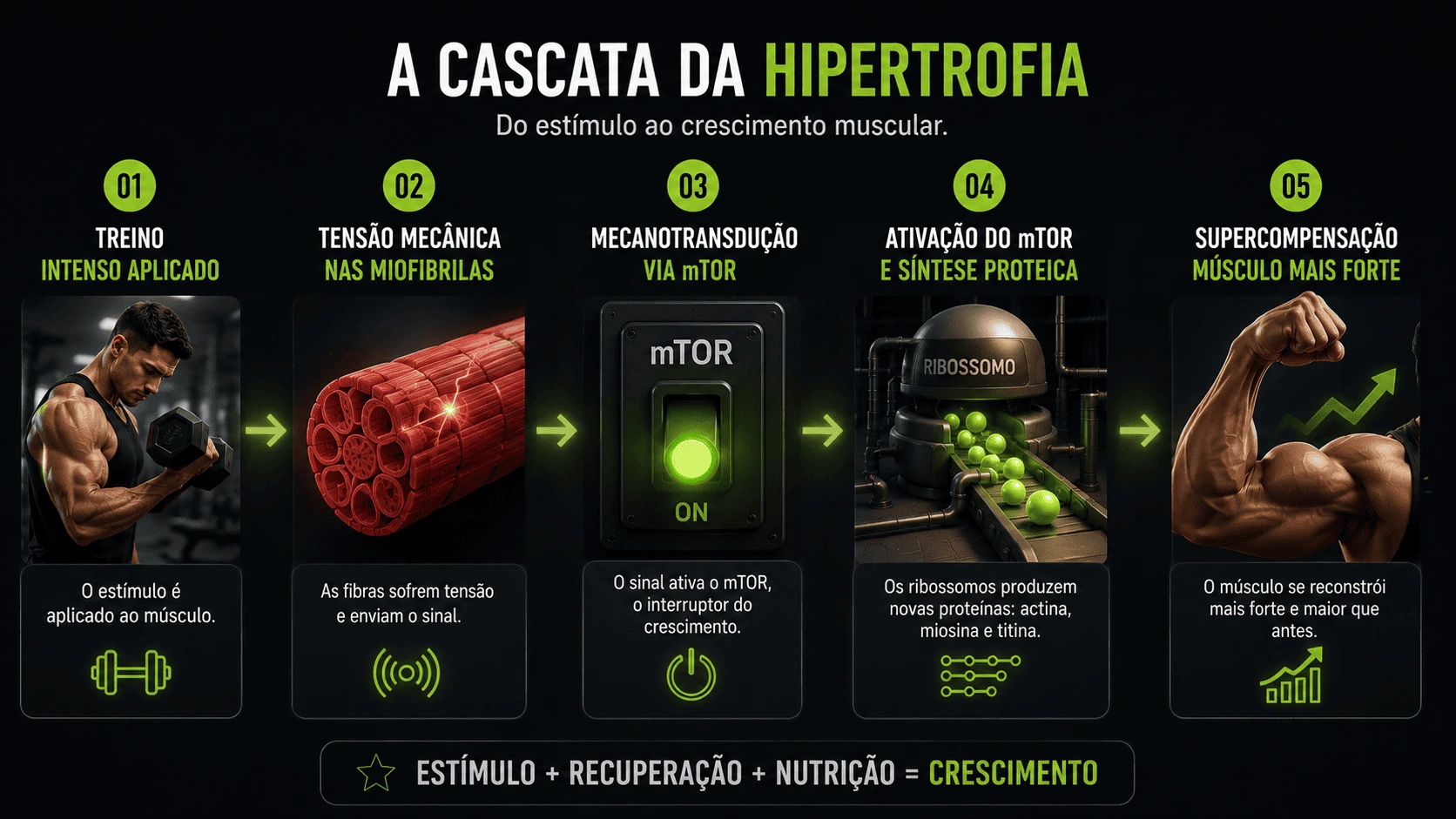 Como o Músculo Cresce - Fisiologia da Hipertrofia Muscular