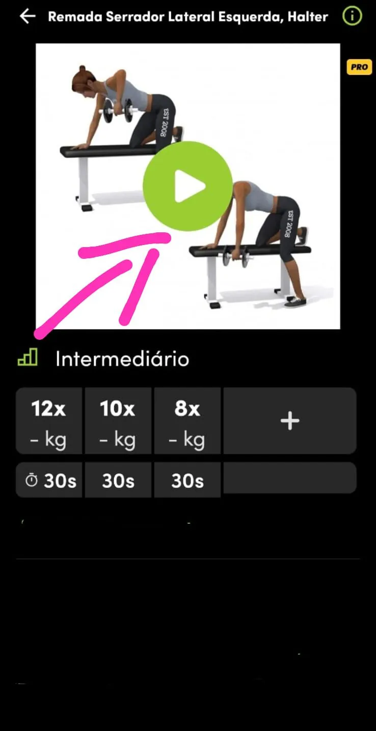 Destaque para o player de vídeo do exercício