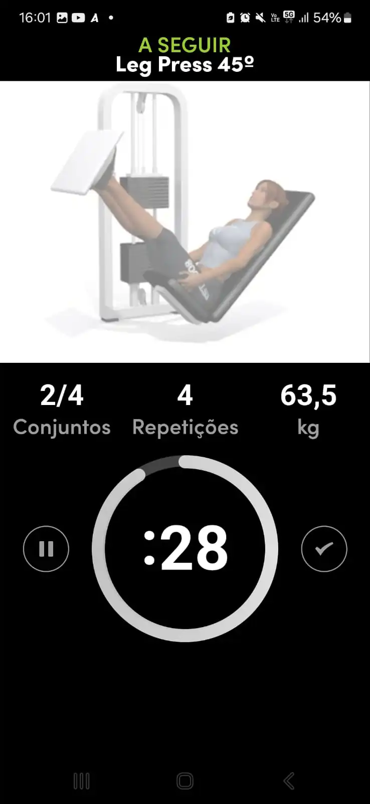 Visualização alternativa do cronômetro de intervalo