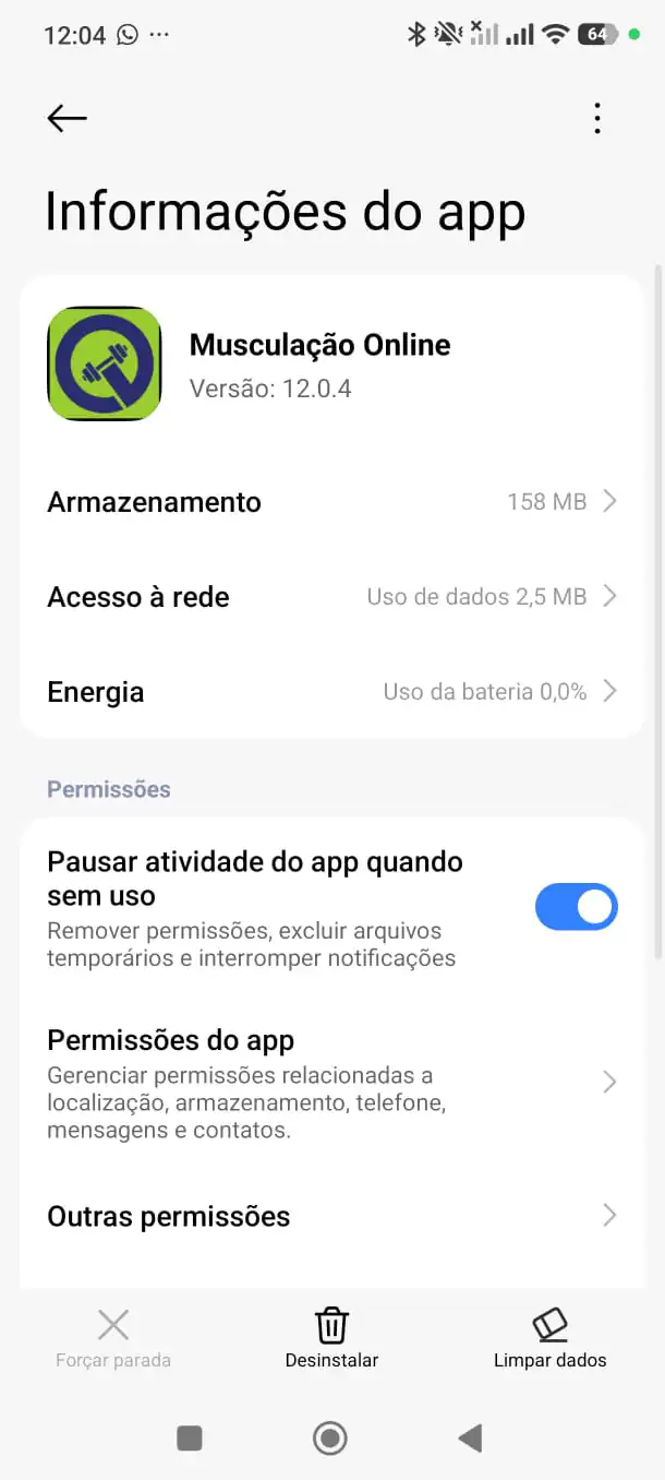 Toggle ativado - errado