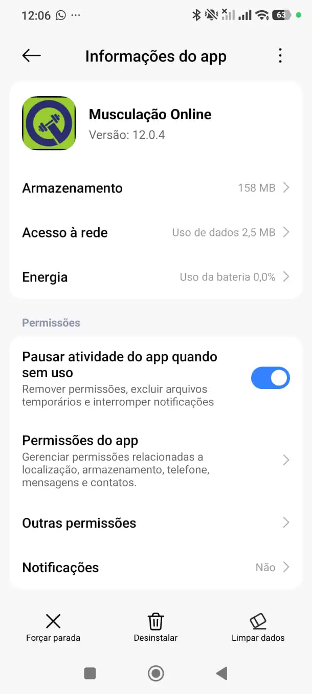 Toggle desativado - certo