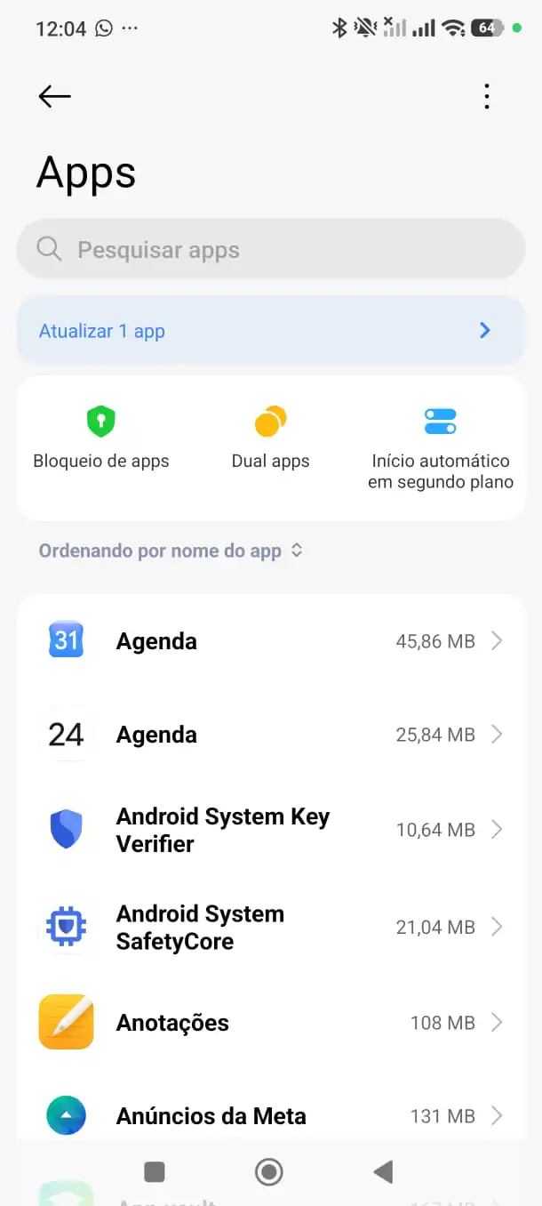 Início automático em segundo plano